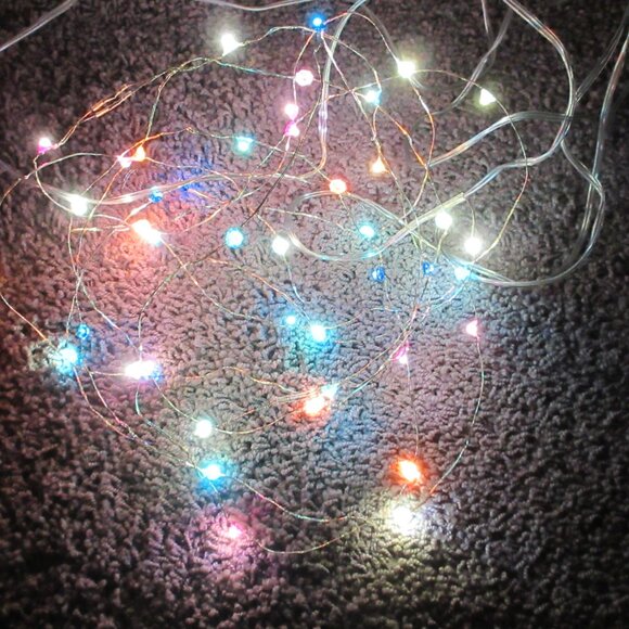Faux Gemstone String Fairy Lights Multicolor Gem Party Lights Gold tone wire - Picture 11 of 14